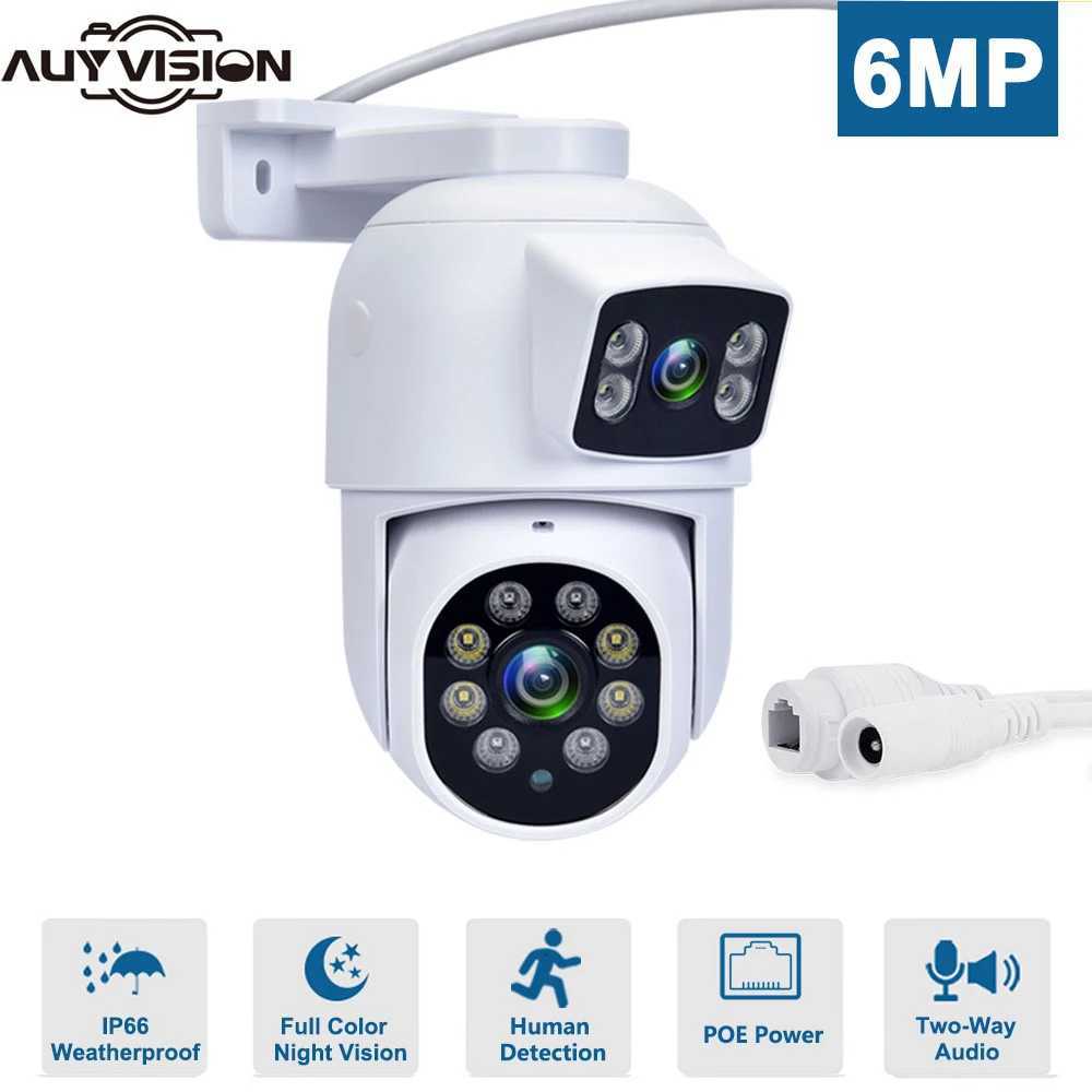 Outdoor Dual Lens 6MP PTZ POE IP Camera CCTV Security De Two-Way Au Color Night Video Surveillance For Nvr System Xmeye C251202