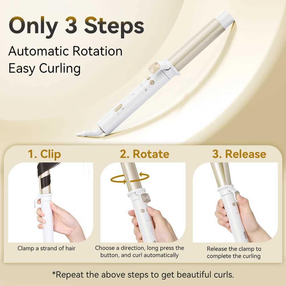 ANLAN Autatic Curling Iron 30s Fast Heating Smart Temperature Control Ceramic Coating Long La Curls Rotary Hair Curler C251202