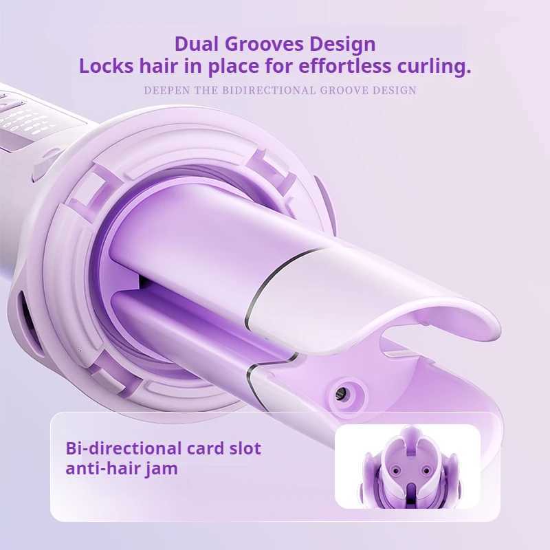 Autatic Curling Iron 4 in 1 Hair Styler 32MM Curling Wand with Negative Ion Auto Rotating Hair Curler for Waves Straightening C251202