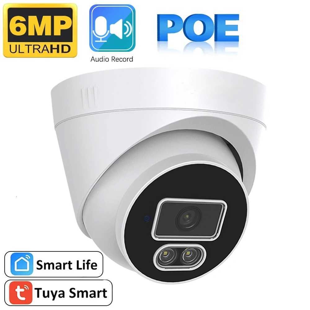 6MP PoE IP De Camera 2-Way Au Human Detect 100ft Color Night Vision Indoor Outdoor Video Surveillance Camera Tuya Samrtlife C251202