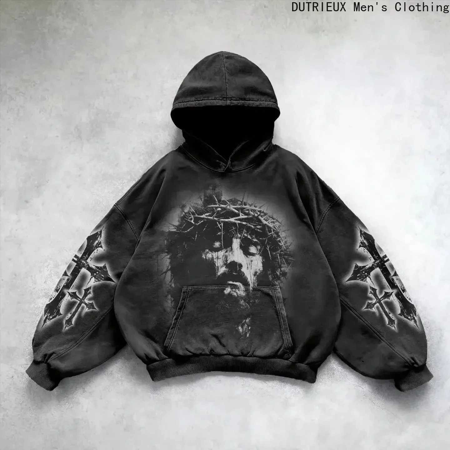 Autumn Winter Dark Streetwear Hoodie for Men Loose Fit Sports Sweatshirt with Kangaroo Pocket Mens and womens Anime Hoodie J251203