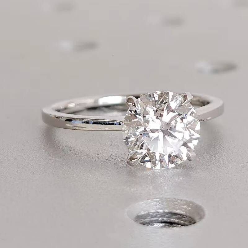 Gia Igi Certified CVD HPHT Lab Grown Diamond 14K/18K Solid Gold Solitaire Engagement Ring for Women