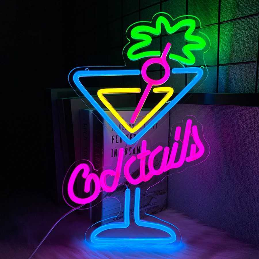 Cocktail Neon Sign Art Sign Business Light In Front Of Bar Usb Powered Used For Restaurant Club Party Man Cave Decor H251201