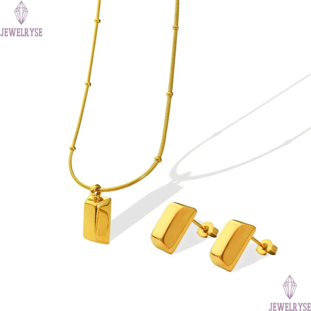 elegant new 18k gold brick designer necklace for woman party home stainless steel pendant luxury necklaces school choker jewelry travel birthday frien