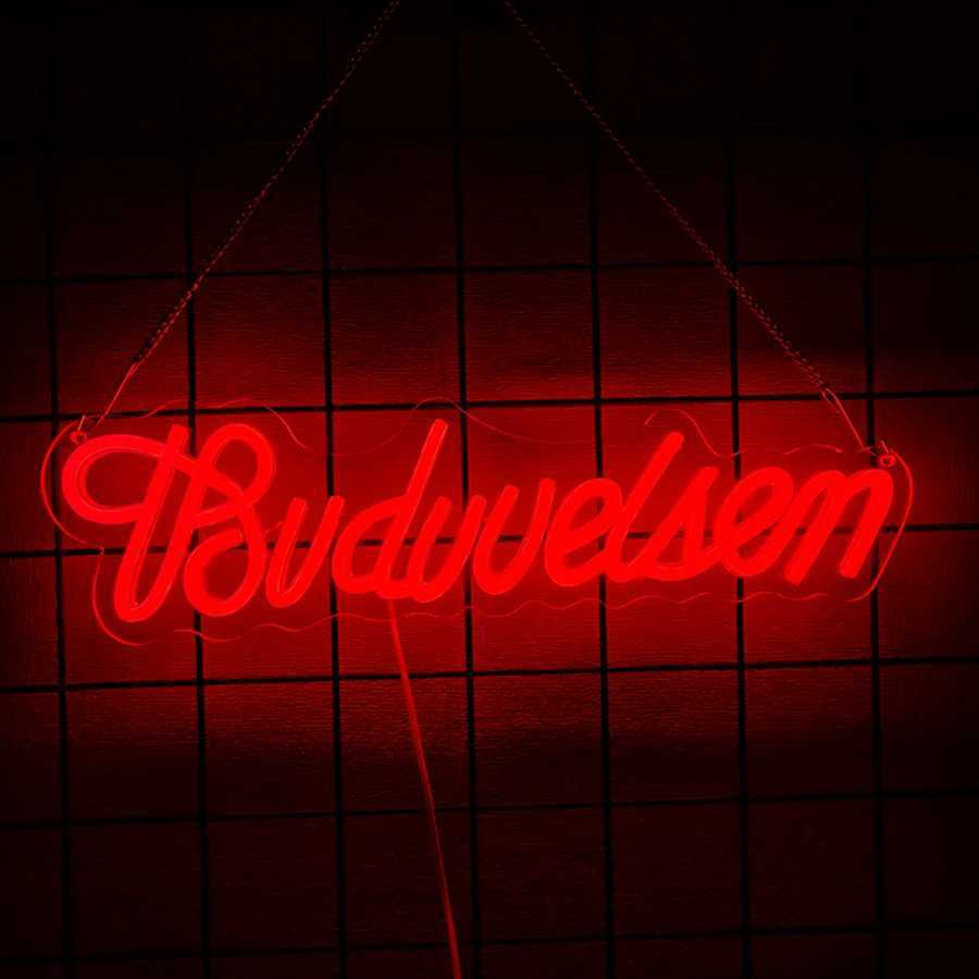 Budweiser Beer Led Neon Sign Letter Icon Business Used For Store Doors And Windows Restaurants Cold Drinks Shop Decor H251201
