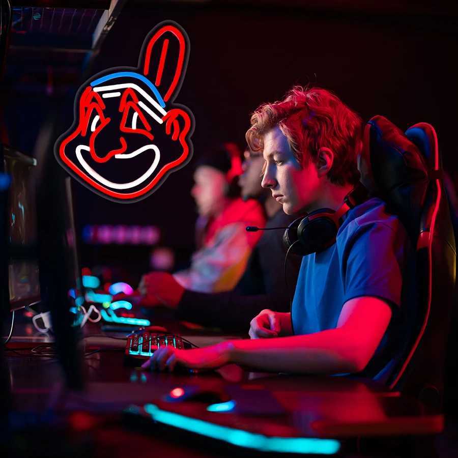 Animation Neon Sign Cartoon Character Icon Game Player Gift Used For Bedroom Game Room Man Cave Party Decor Christmas Gift H251201