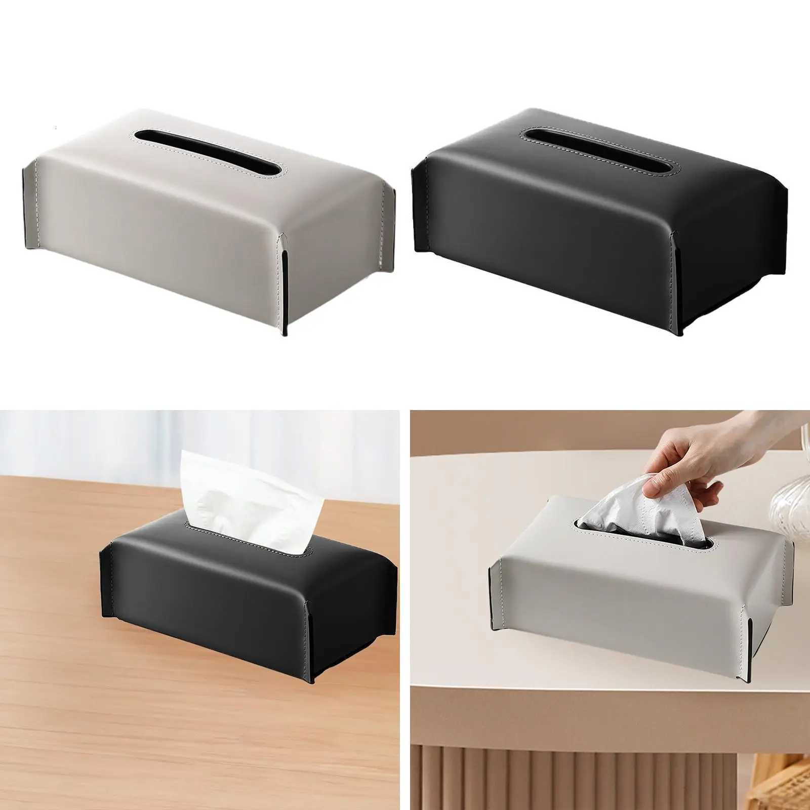 PU Leather Tissue Box Holder Tissue Box Cover for Desk Coffee Table Bathro H251201
