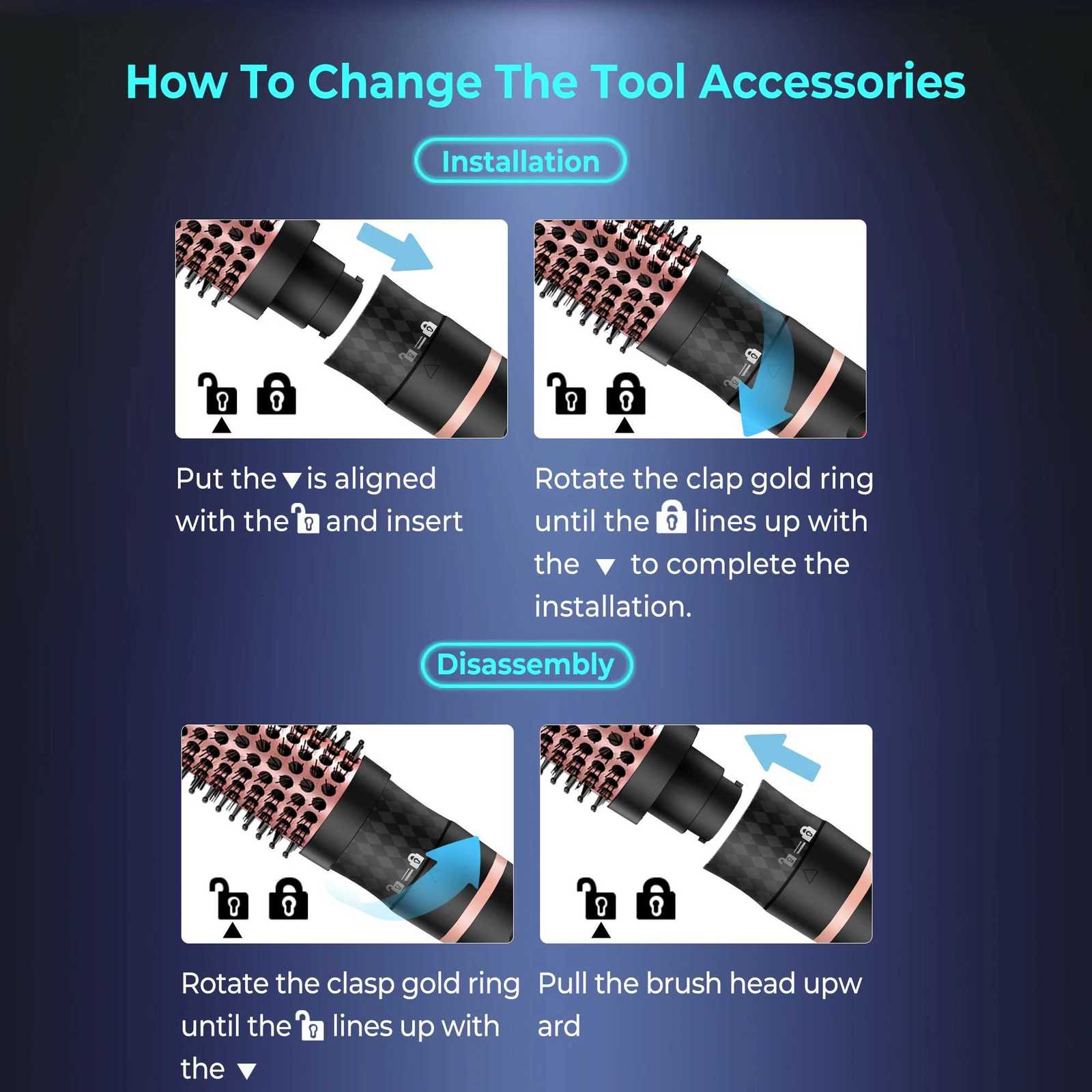 2 in 1 Thermal B Set Double PTC Heated Heat Round B Ionic Curling B 11 Temps Heated Curling B C251202