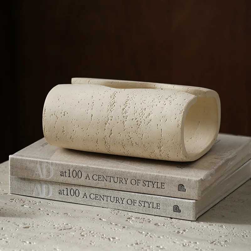 Luxury Imitation Stone Tissue Box Creative Resin Technology Tea Table Paper Box Table Decoration Tissue Holder Kitchen Supplies H251201