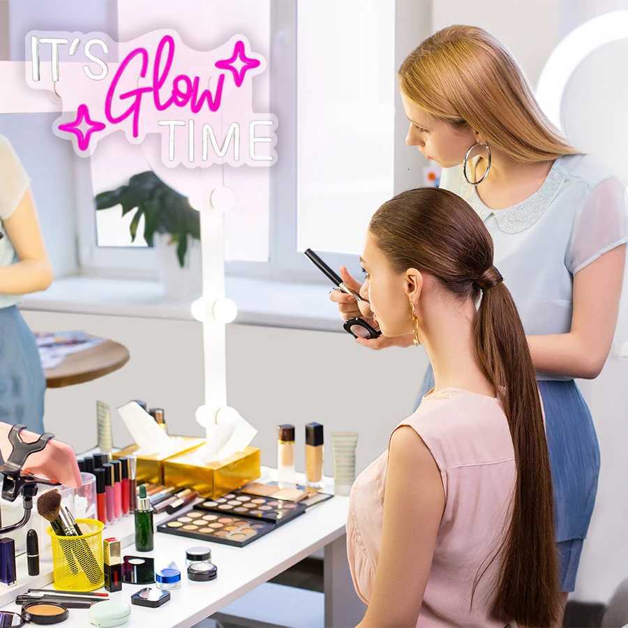 ItS Glow Time Neon Sign Pink Heart Icon Handmade Usb Powered Used For Bachelor Party Beauty Salons Nail Salons Art Decor H251201