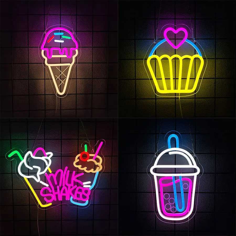 Dessert Series Led Neon Signs Used For Wall Art Decor Bakery Coffee Shop Kitchen Ice Cream Shop Business Wall Lamp H251201