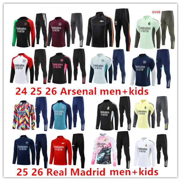 2025 2026 2027 Arsen Tracksuits for Pepe, Saka Long Sleeves men kids football 25 26 BELLINGHAM MBEPPA RealEs MadridEs Training Kit for Soccer Fans