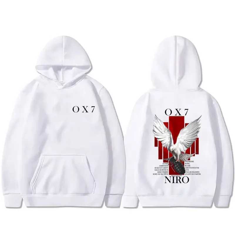 Rapper Niro OX7 graphic hoodie mens hip-hop fashion pop music hoodie casual Vintage sports hoodie J251203