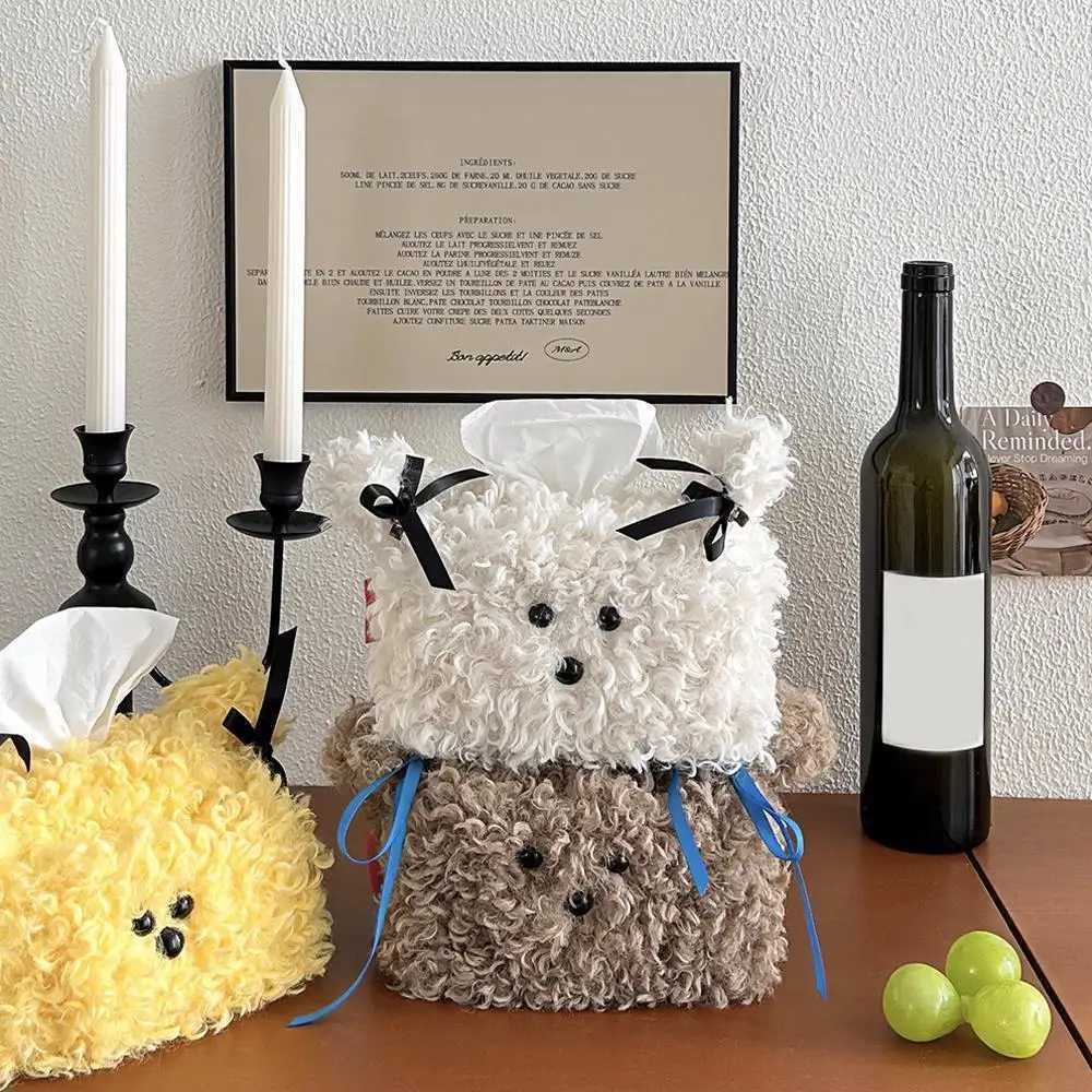 Plush Puppy Tissue Box Tissue Case Tissue Cover Napkins Storage Box Napkin Holder Desk He Decor Cute servilletero H251201