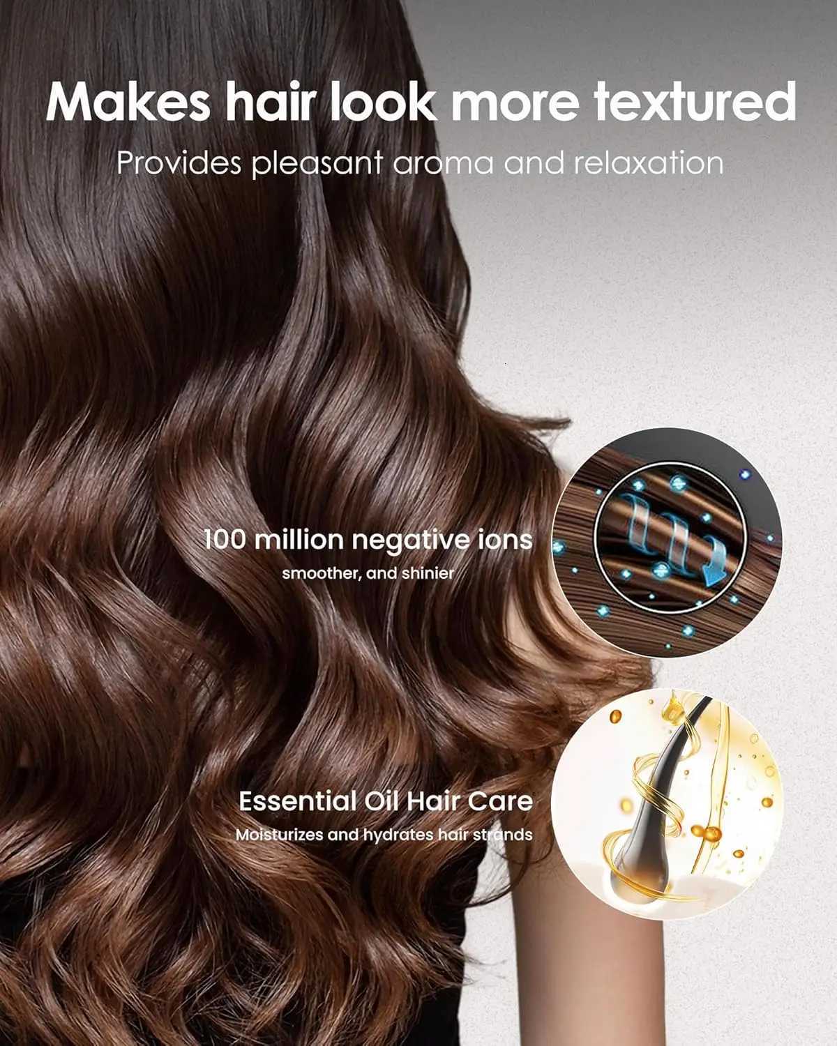 125 Inch Rotating Curling Iron for Effortless Waves and Beach Curls Auto Hair Curler with 60M Ions Anti-Scald Fast Heating fo C251202