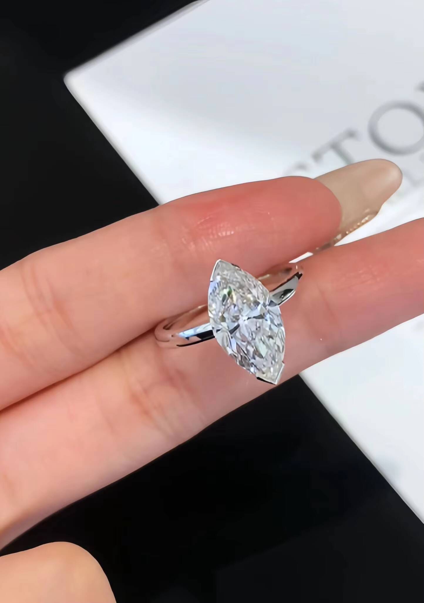 9K/14K/18K Lab Grown Diamond Jewelry 301CT Cultivation Diamond Marquise Big Size Solitaire Ring Women Engagement Ring
