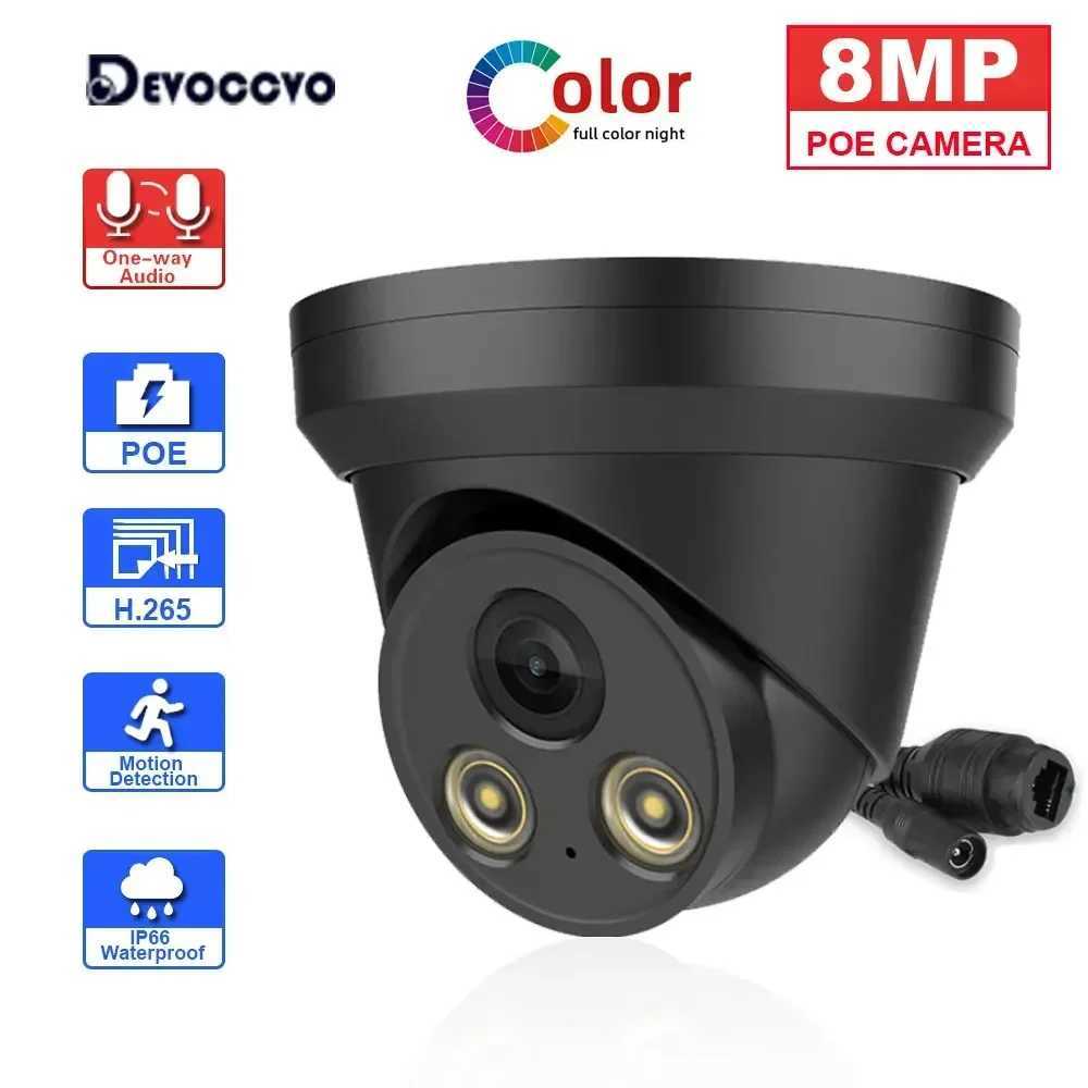 8MP HIK Cpatible Black De IP Camera PoE IR Colorf Night Vision 4K CCTV Security Au Camera PlugPlay With 10CH POE NVR C251202