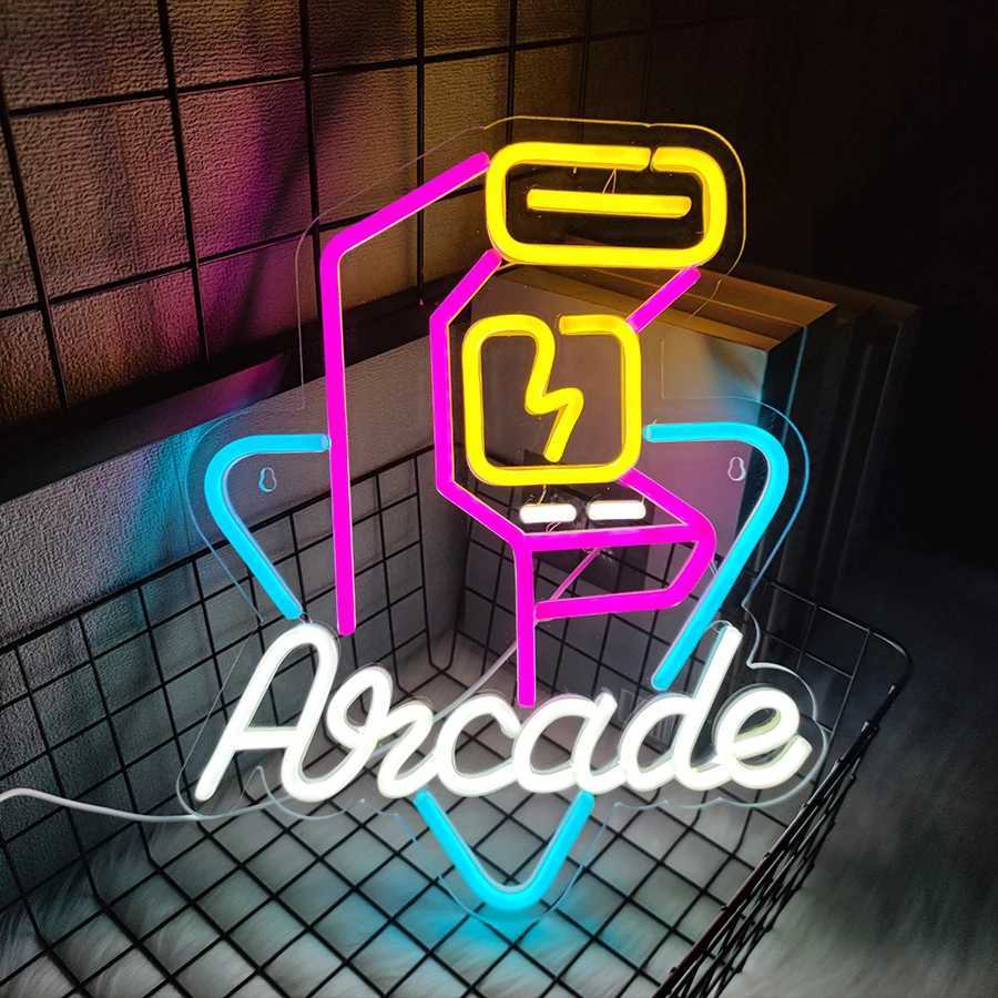 Neon Sign Of Arcade Led Sign Of Color Game Machine Usb Power Supply Switch Used For Game Room Man Cave And Room Decor H251201