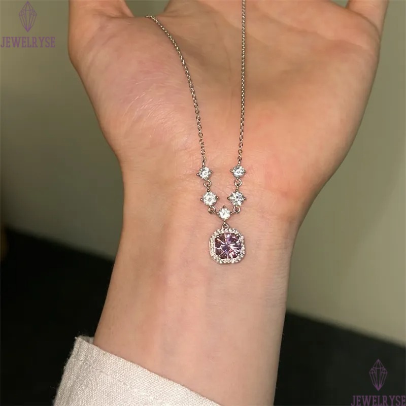 pink diamond heart cross necklace desinger for woman party s925 sterling silver luxury jewelry 5A zirconia womens love choker necklaces friend birthda