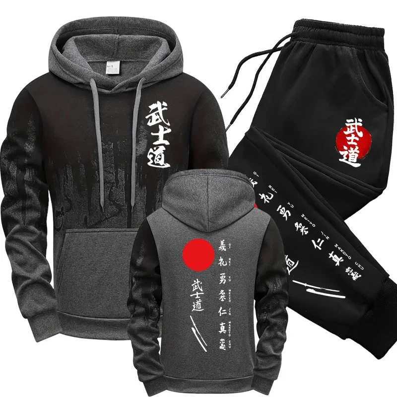 Hot Sales Mens Tracksuit Print Splash-ink Hooded Sweatshirts Sports Jogging Mens Clothing Street Casual Single Piece Tops Pants W251202