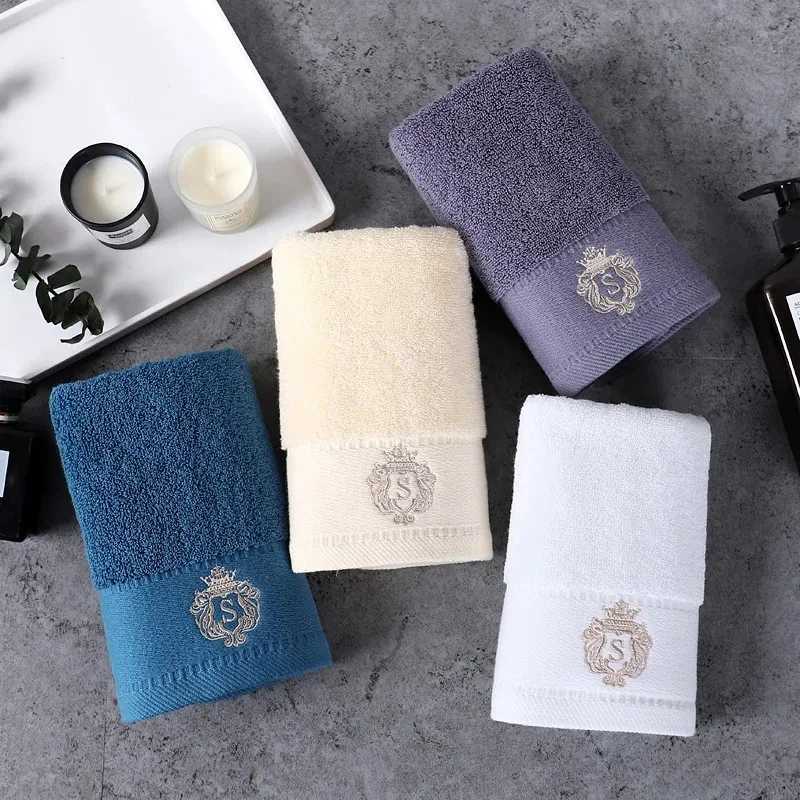 1/5/10pcs White Cotton Towel Set Embroidered Gift Towels Set Highly Absorbent Towels Cover For Bathrooms Gyms Hotels And Spas Y251202