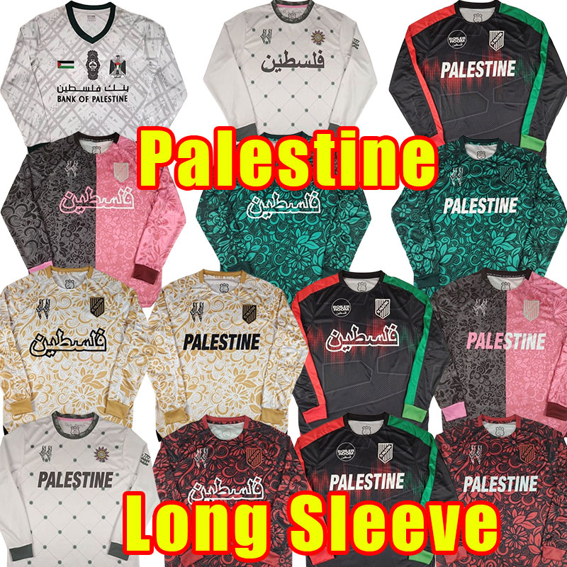 Long sleeve 2025 2026 Palestine soccer jersey home away black white 25 26 custom name number football shirt national team