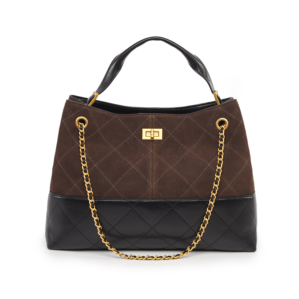 Ladies' handbag designer's new autumn and winter frosted bag, retro fashion, high-end sense, shoulder bag, large capacity commuting bag