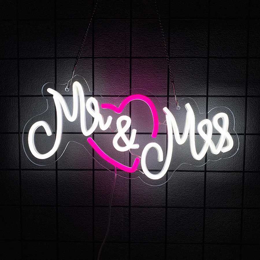 Wedding Theme Neon Sign Led Letter Icon Usb Powered Used For Room Home Proposal Party Wedding Background Art Decor H251201