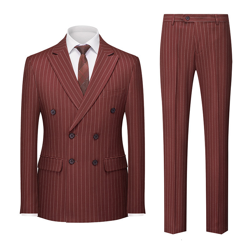 Men Suits Blazers Striped Mens For Wedding Custom Made Double Breasted Man Costume Groom 2 Pieces Tuxedos Blazer Pants 230814