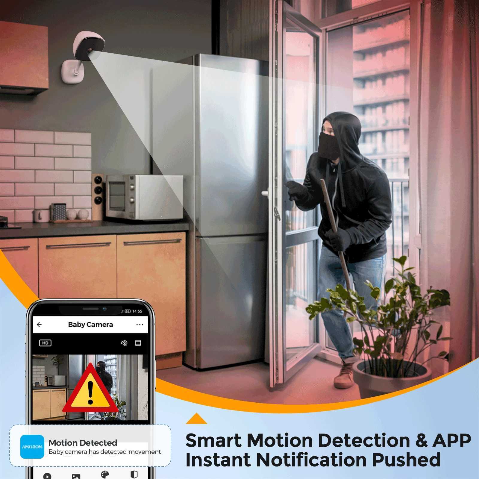 1080P Hd Wifi Ip Camera Indoor Night Vision Ai Detection Surveillance Cube Cameras for Pet Baby Monitor with xa He C251202