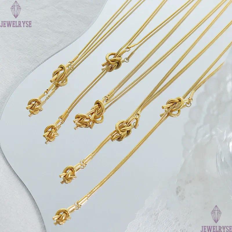 punk gold long knot chain necklace designer for woman stainless steel silver chains necklaces 65cm daily outfit fashion women jewelry birthday friend 