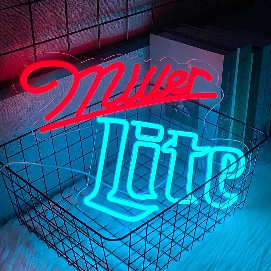 Miller Lite Led Neon Lights Are Used For Wall Decoration Usb Power Supply With Switch MenS Caves Bars Christmas Decoration H251201