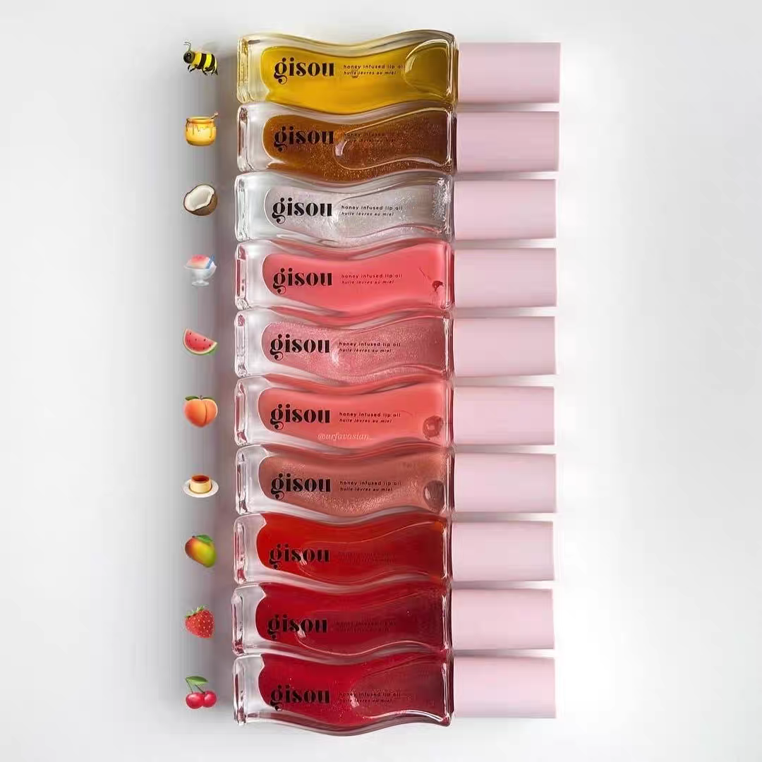 Gisou Lip Oil Honey Infused Lip Gloss 8ml Moisturizing Lipgloss Coconut Frost Honey Gold Mango Passion Punch Strawberry Watermelon Sugar Make Up Lips 