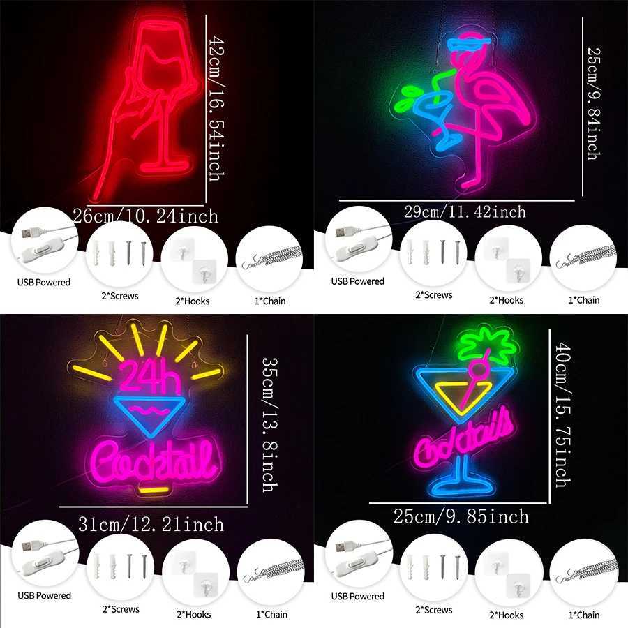 Bar Series Neon Signs Cocktail Icon Aesthetic Wall Lamps Usb Powered Used For Bars Clubs Parties Man Caves Art Decor H251201