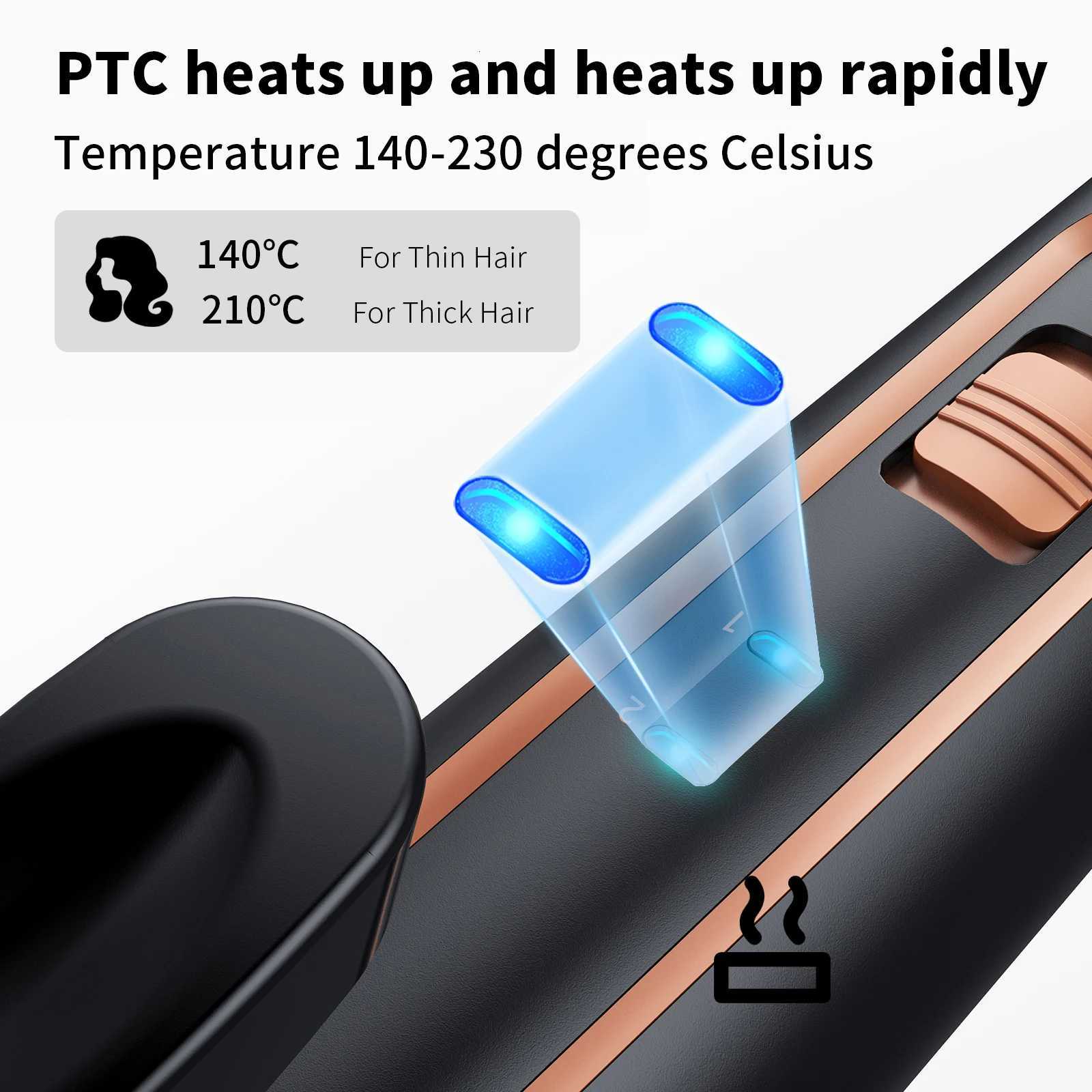 2 in 1Curling Wand Set with Hair Straightener 3 Barrels Hair Crimper Curling Iron 2 Temps Fast Heat Hair Waver Curler C251202