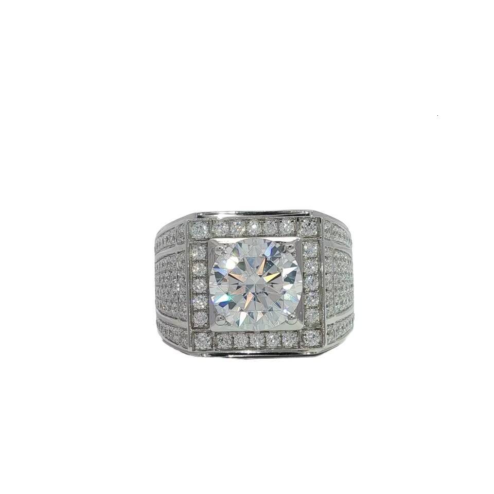 18K White Gold Luxury Mens Ring 3 Ct Empty Setting Customizable 18K White Gold Solitaire Jewelry Featuring Lab Grown Gift
