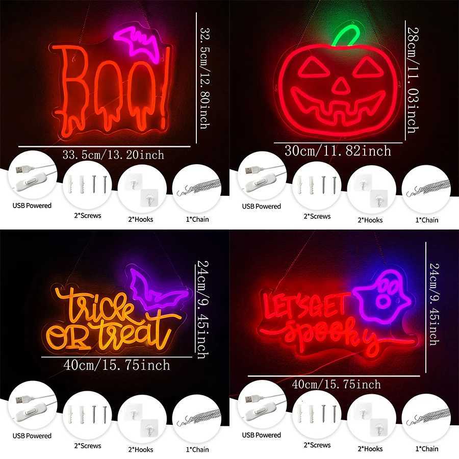 Halloween Series Led Neon Sign Ghost Pumpkin Art Icon Used For Bedroom Bar Shop Man Cave Club Halloween Party Decor H251201