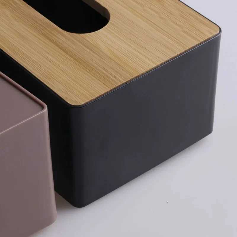 Tissue Box Napkin Holder Case Paper Box Container Bamboo Cover Solid Wood Hotel Storage Box He Table Decoration H251201