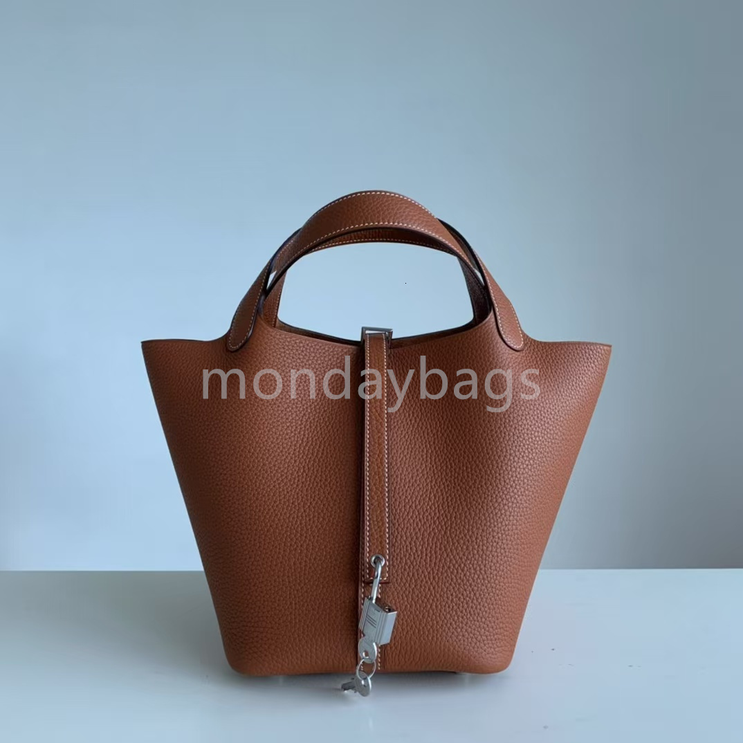 Luxury bag designer bag semi handmade full leather handbag vegetable basket classic simple fashion elegant casual women's bag shoulder bag