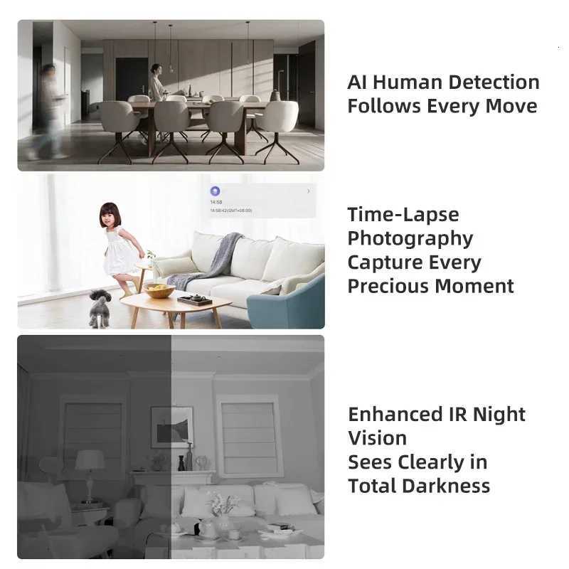 Aqara Smart Camera E1 Baby Security Monitor 2K HD 360 Auto Tracking 2-Way Talk AI Human Face Detection for HeKit APP C251202