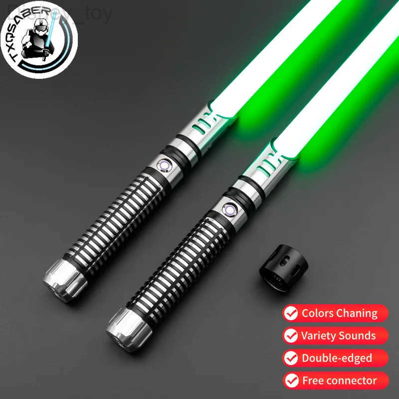 Disney TXQSABER Double-edged Lightsaber Smooth Swing Colors Changing Bluetooth Gesture Control Force Blaster Jedi Laser Sword Kids Toys H251202