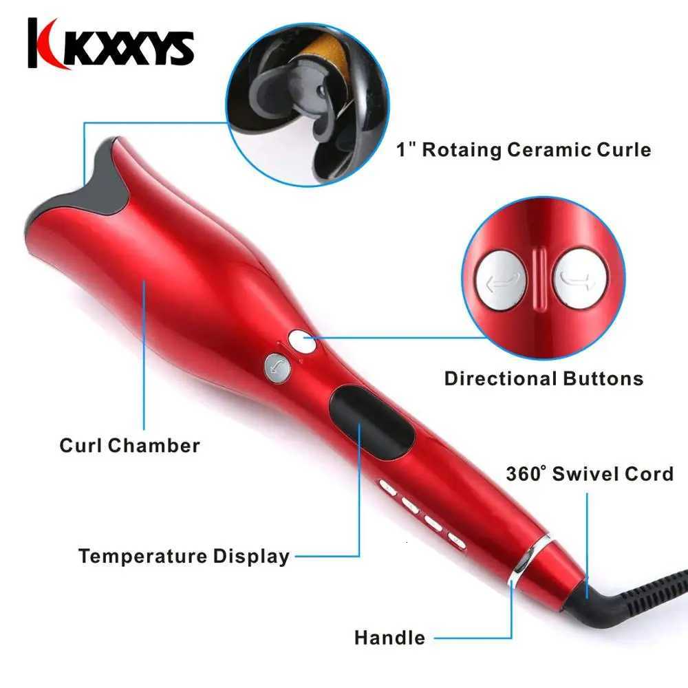 Autatic Hair Curling Iron Air Curler Wand Curl 1 Inch Rotating Magic Salon Auto Curlers LCD Display C251202