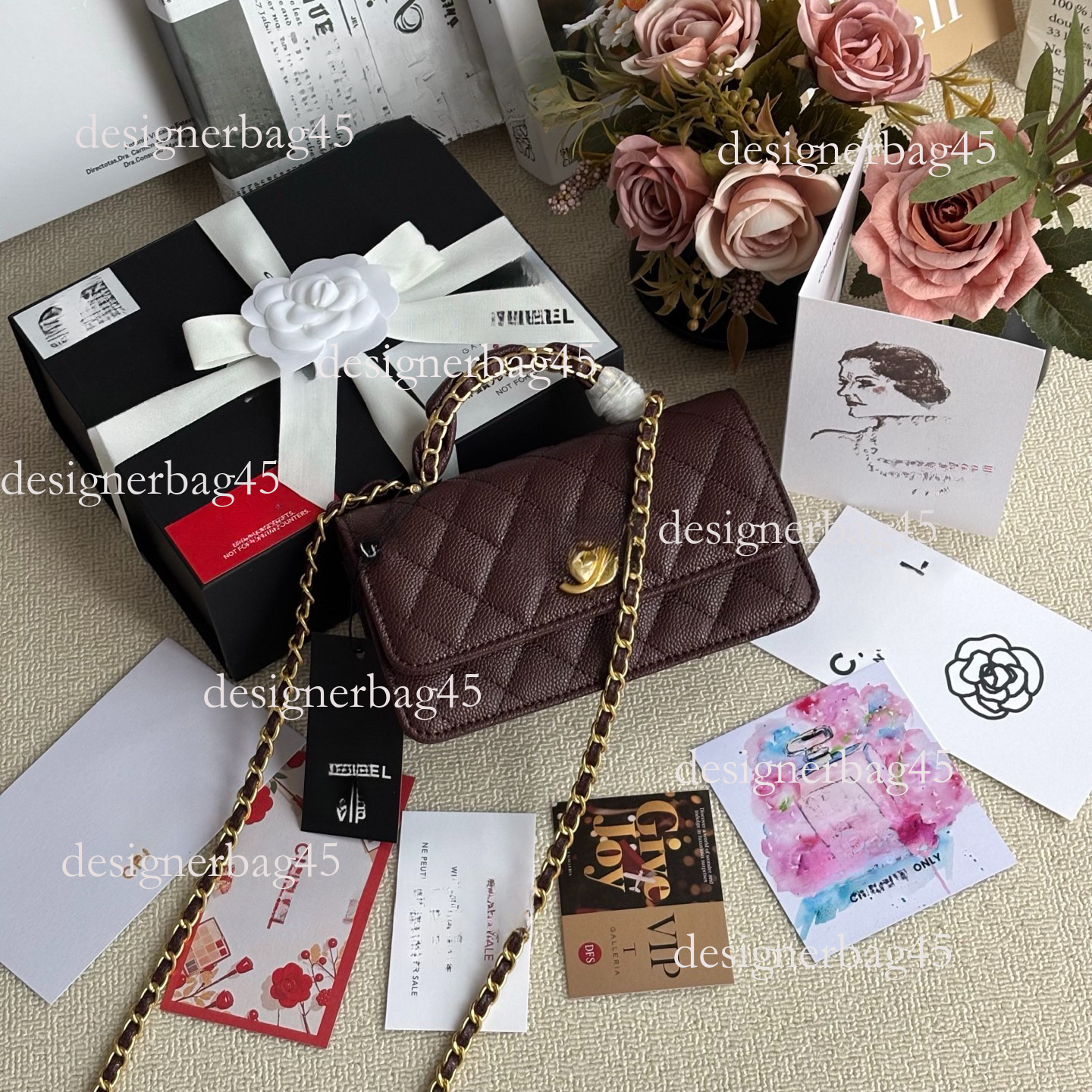 Full VIP Packaging designer Luxury handbag bag Exclusive Inner Label Sale Retro Distressed Hardware Lychee Leather