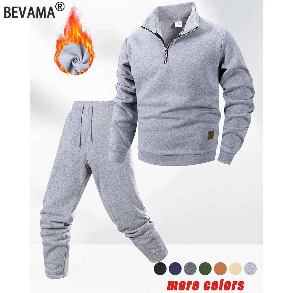 Mens TracksuitsSweatpants Two Pieces Suits 2025 Zipper Stand Collar Sweatshirt Daily Casual Fitness Jogging Sports Pants Sets W251202