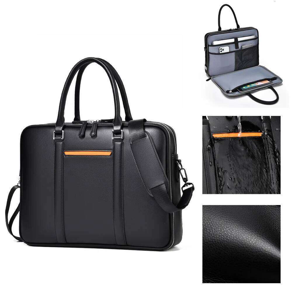 Luxury Bag Designer New Cow Genuine Leather Business Men S Briefcase Male Shoulder Messenger Laptop Computer Designer Bag