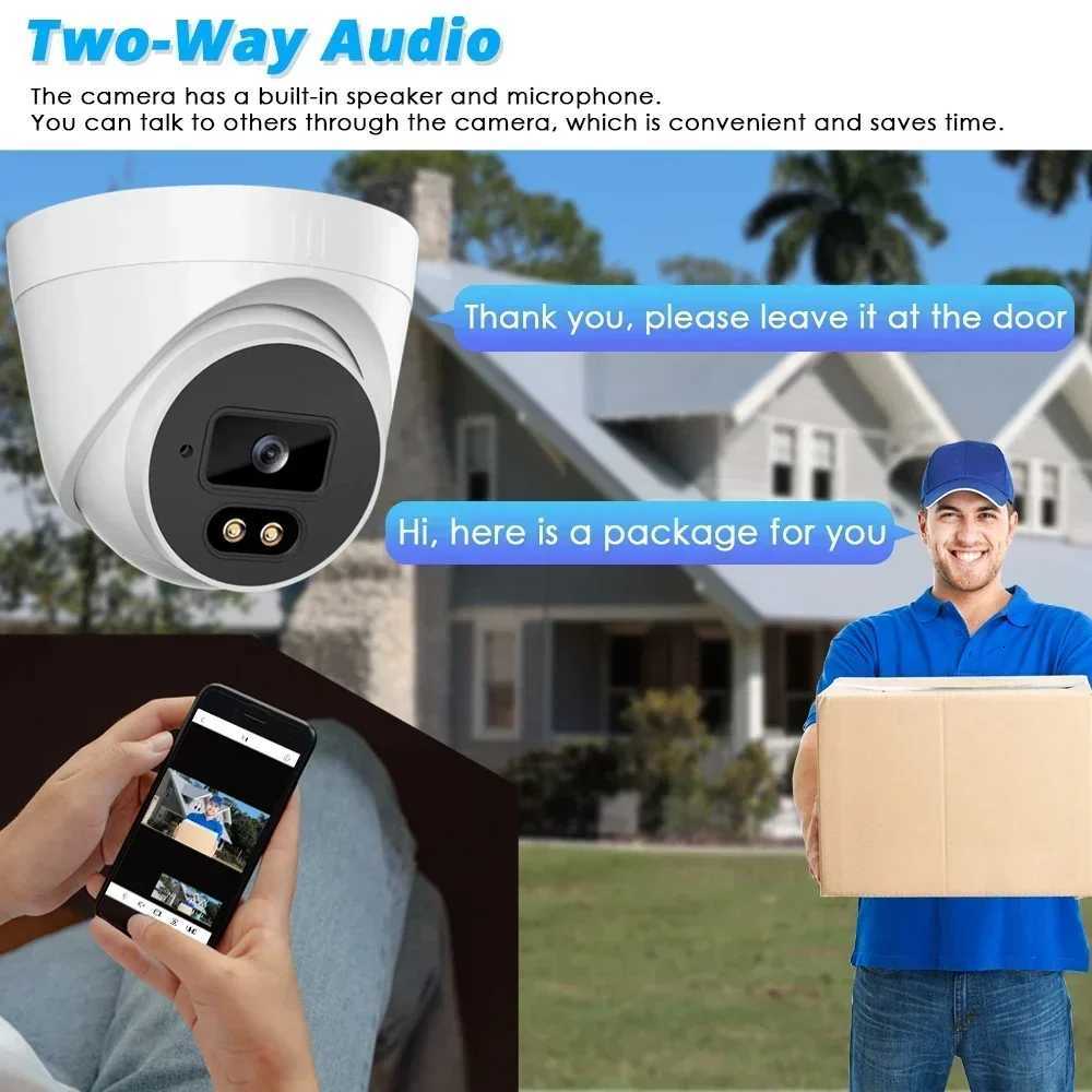 6MP PoE IP De Camera 2-Way Au Human Detect 100ft Color Night Vision Indoor Outdoor Video Surveillance Camera Tuya Samrtlife C251202
