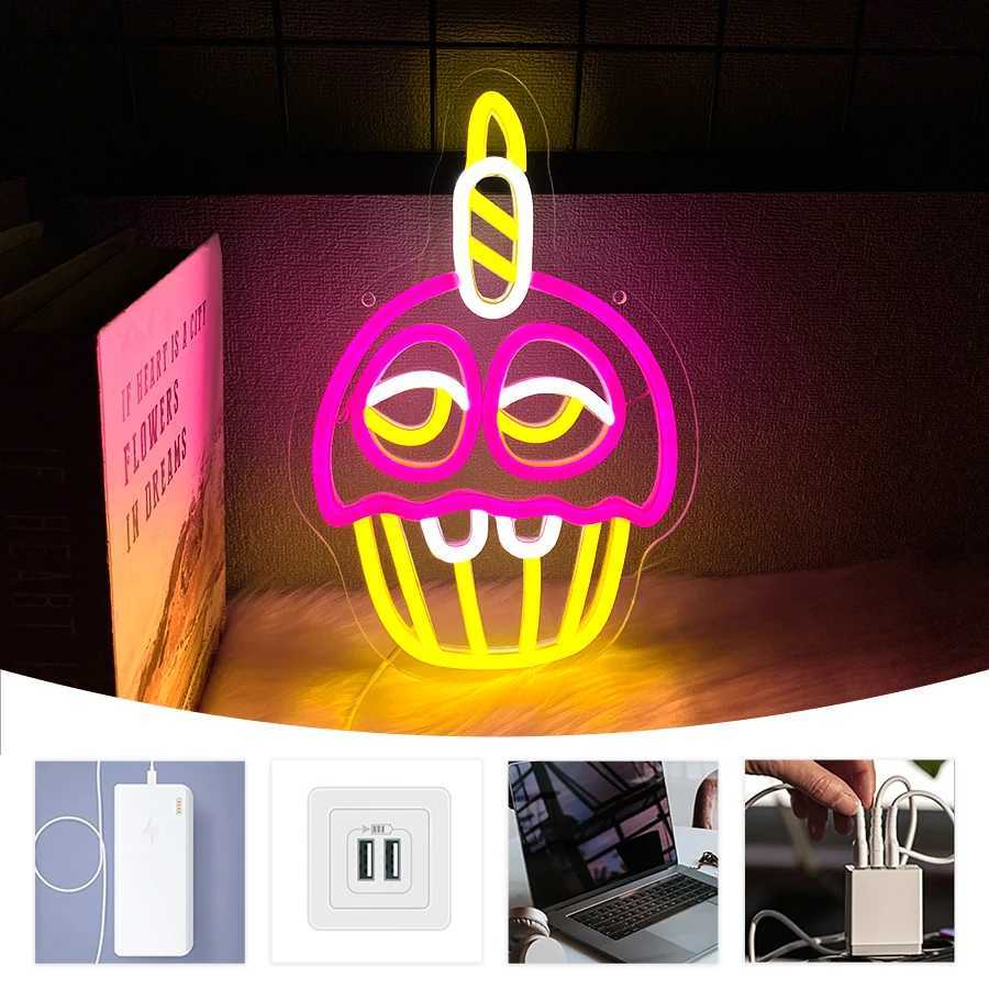 Cupcake Led Neon Sign Used For Dessert Shop Wall Decor Usb Powered Restaurant Snack Shop Bakery Coffee Shop Art Wall Lamp H251201
