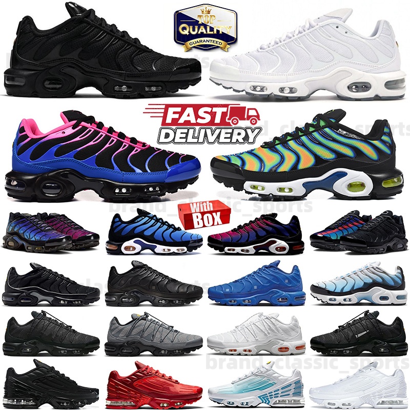 Tn Plus Tns Tnss Man With Box Designer Running Shoes Mens Womens Triple Black White Hyper Blue Game Royal Gradient Tennis Breathable Trainers Outdoor Sports Sneakers