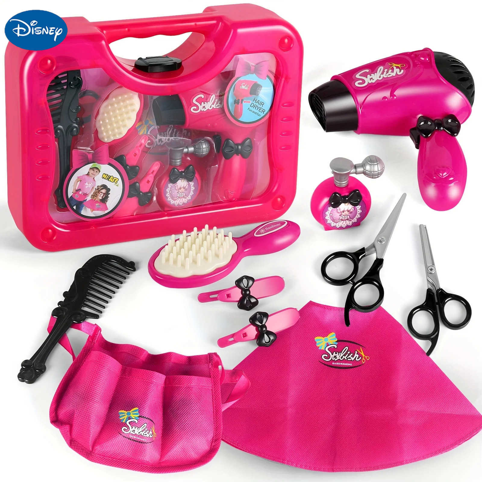Disney Pretend Play Girls Beauty Salon Toy Set with Hair DryerBarber Apron and Styling Accessories - Perfect for Imaginative Play gift H251202