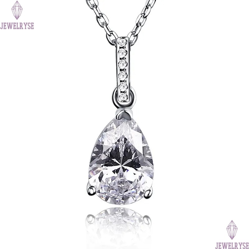 real 925 sterling silver necklace desinger for woman jewelry party luxury pear diamond necklaces 5A zirconia white diamond chokers womens teen girls f